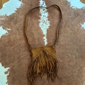 Fringe Leather Crossbody Bag